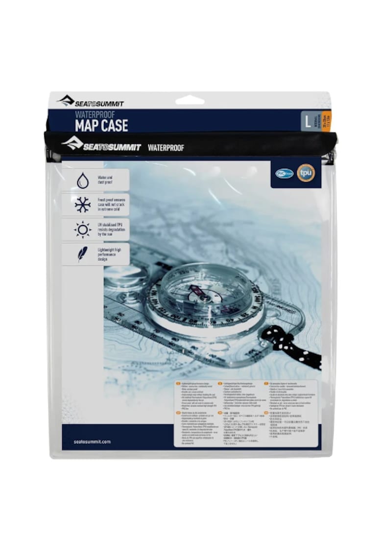 Carcasa TPU impermeabila Map Large Clear - 33x28 cm - negru