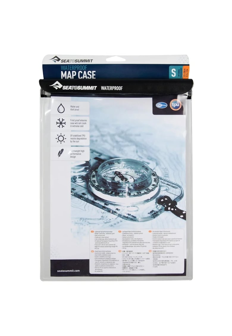 Carcasa TPU impermeabila Map Small Clear - 30x21 cm - negru