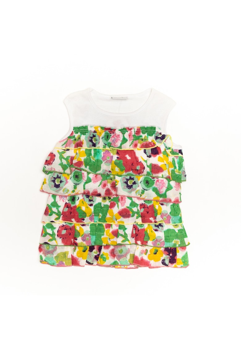 Bluza fara maneci inflorata - fete - cu volanase - 32430