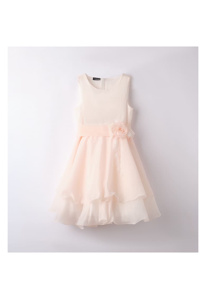 Rochie eleganta cu dantela si tull pentru fete - 0.6415 - Piersica