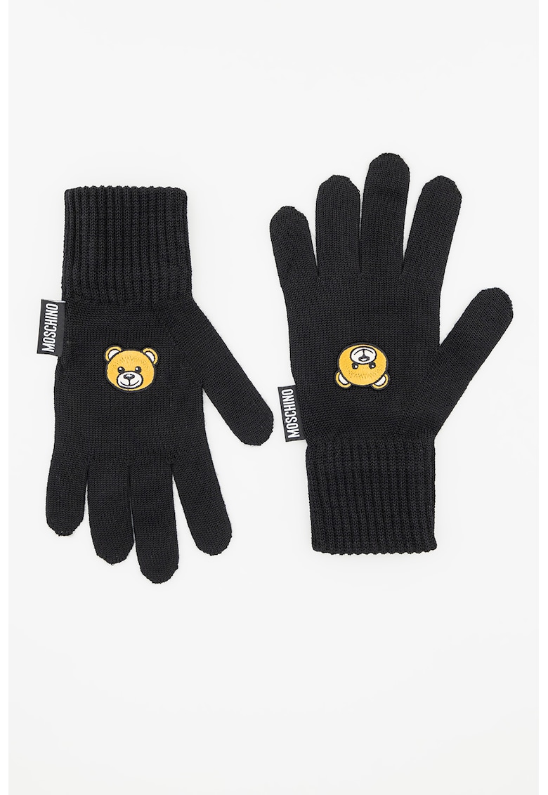 Manusi de lana cu model urs Manusi de lana cu model urs