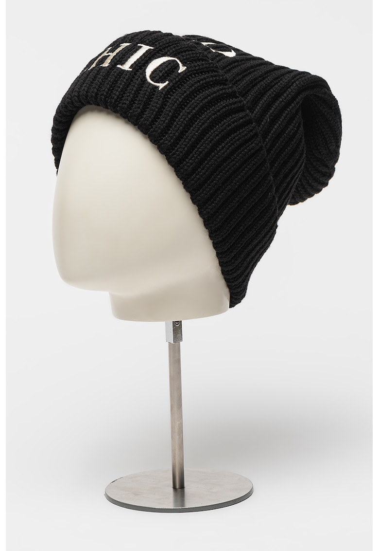 Caciula de lana cu text brodat Caciula de lana cu text brodat