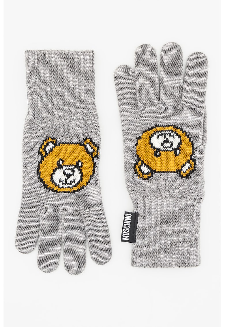 Manusi din amestec de lana cu model grafic