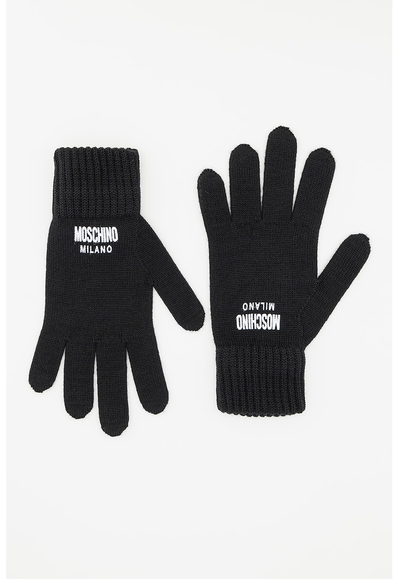 Manusi din tricot cu detalii logo