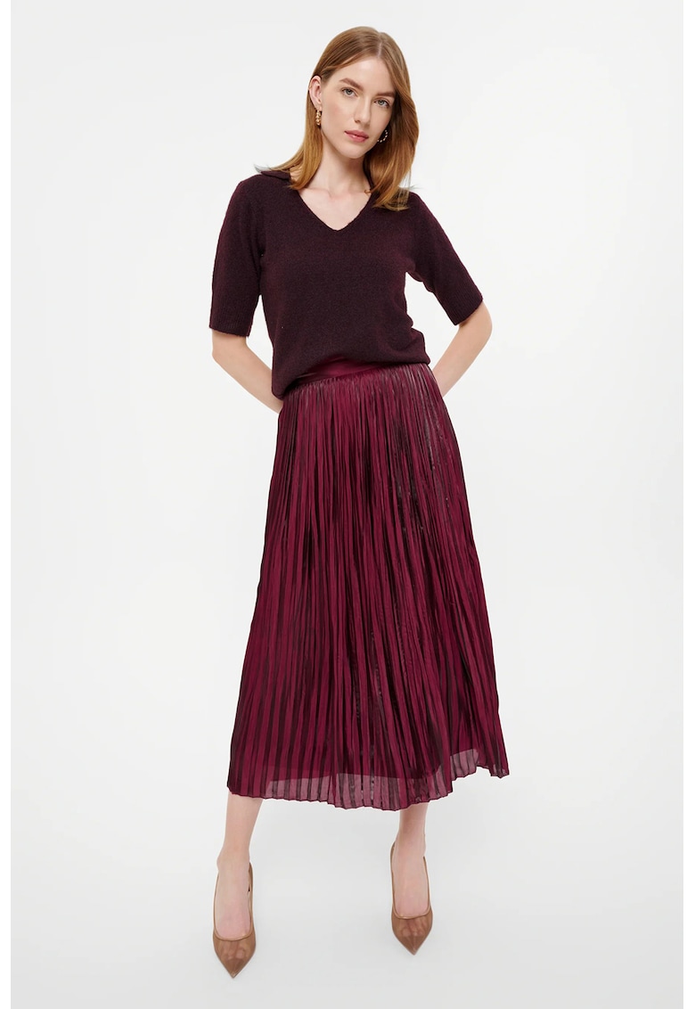 Fusta midi cu pliuri