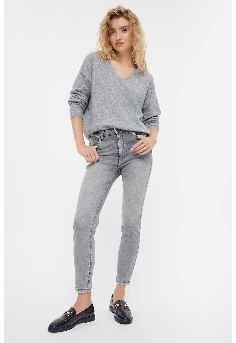 Blugi skinny cu talie inalta