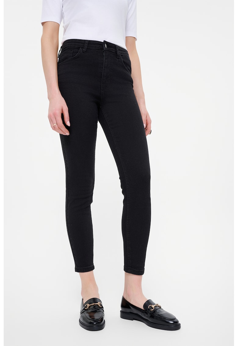 Blugi skinny cu talie inalta