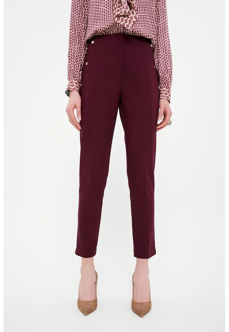 Pantaloni conici cu talie inalta