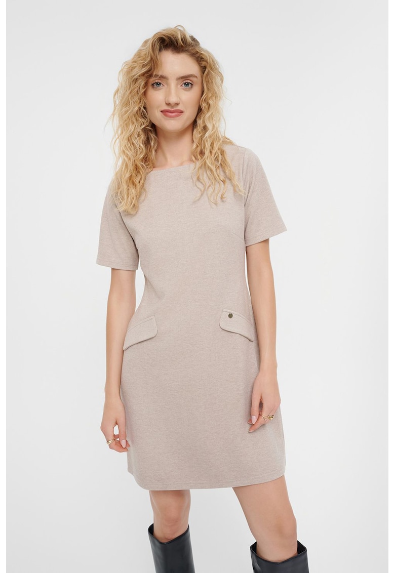 Rochie mini cu buzunare cu clapa