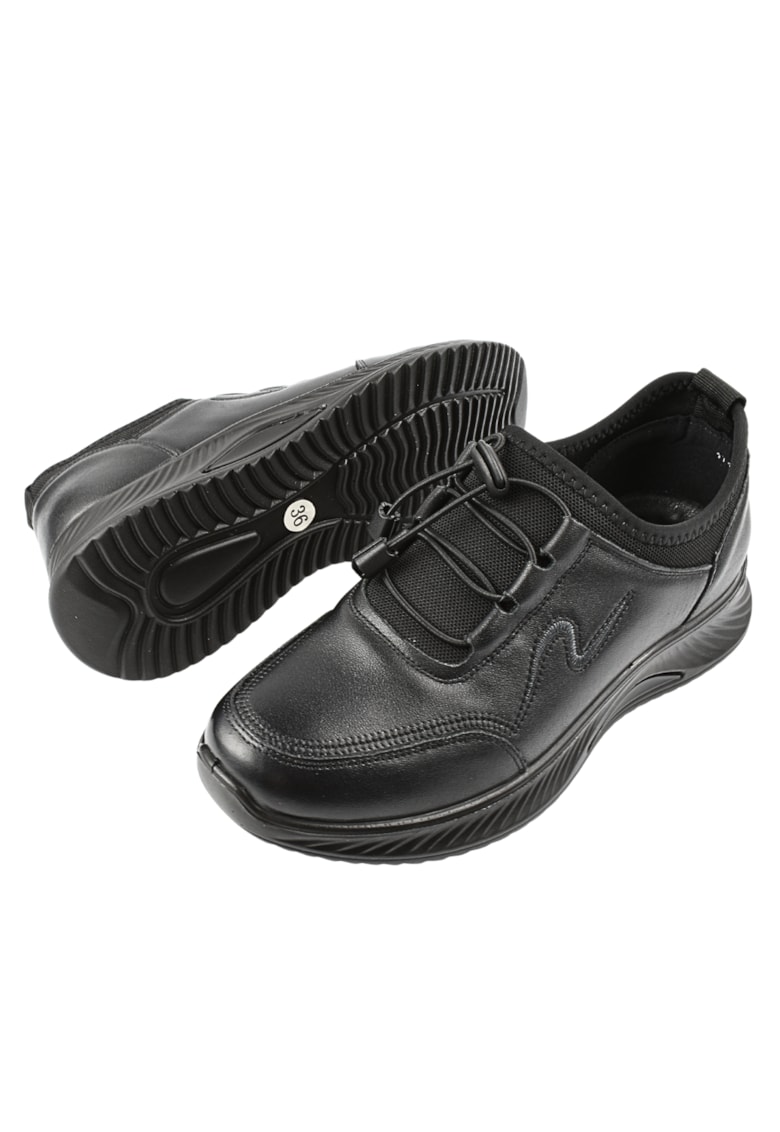 Pantofi sport - dama - 11-90 negru - piele naturala