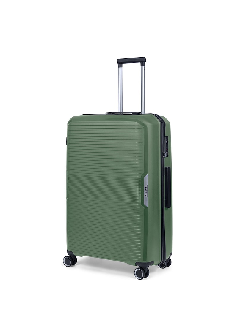 Troler mare Swinger - polipropilena - cifru TSA - 4 roti duble - 78 cm - verde