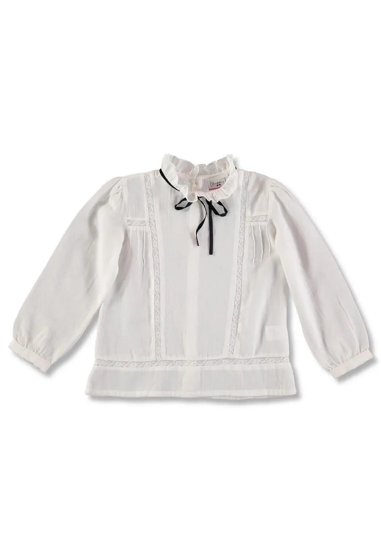 Bluza cu gluer si snur - fete - 50871 - Alb -