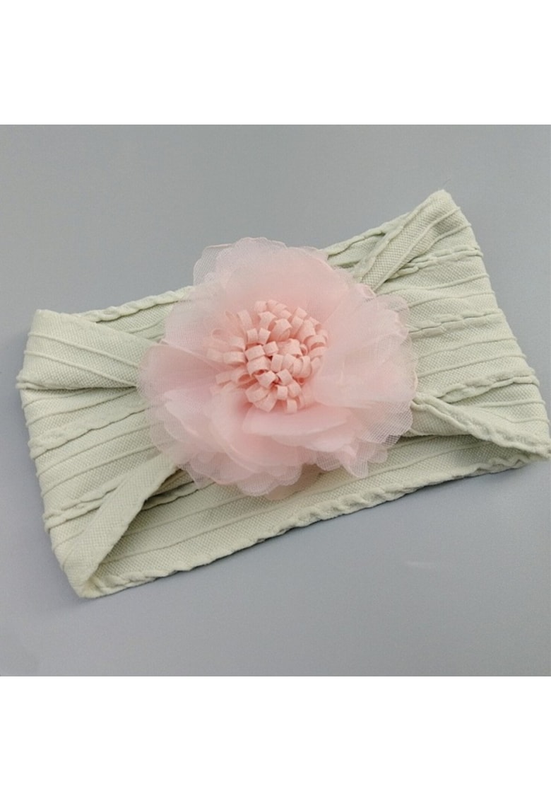 Bentita Lata Cu Model Din Tesatura Si Fundita Din Tulle - Textil - Fete - 0-12 luni