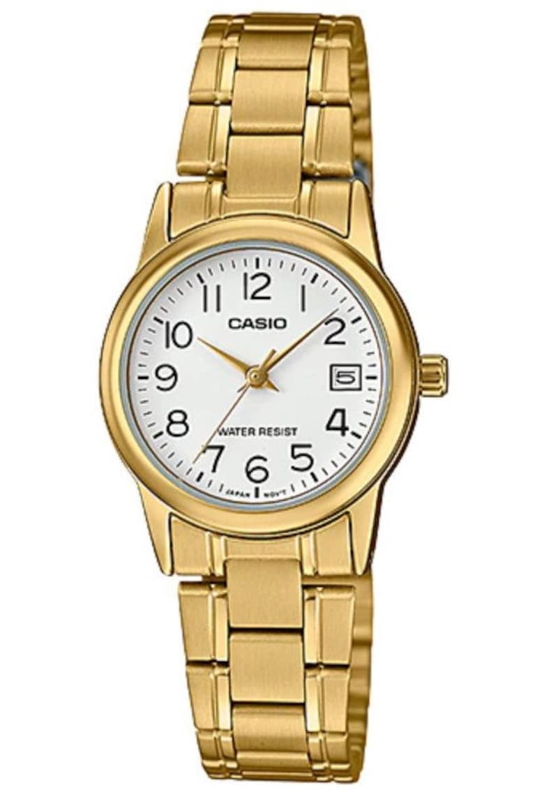 Ceas de dama  LTP-V002G-7B2UDF - quartz Miyota - 24x30x9mm - cadran alb - bratara aurie