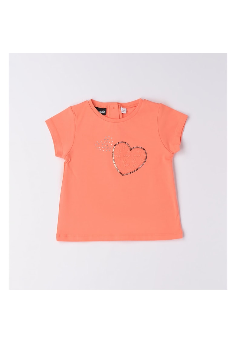 Tricou cu imprimeu pentru fete - 0.6579 - Portocaliu - Portocaliu