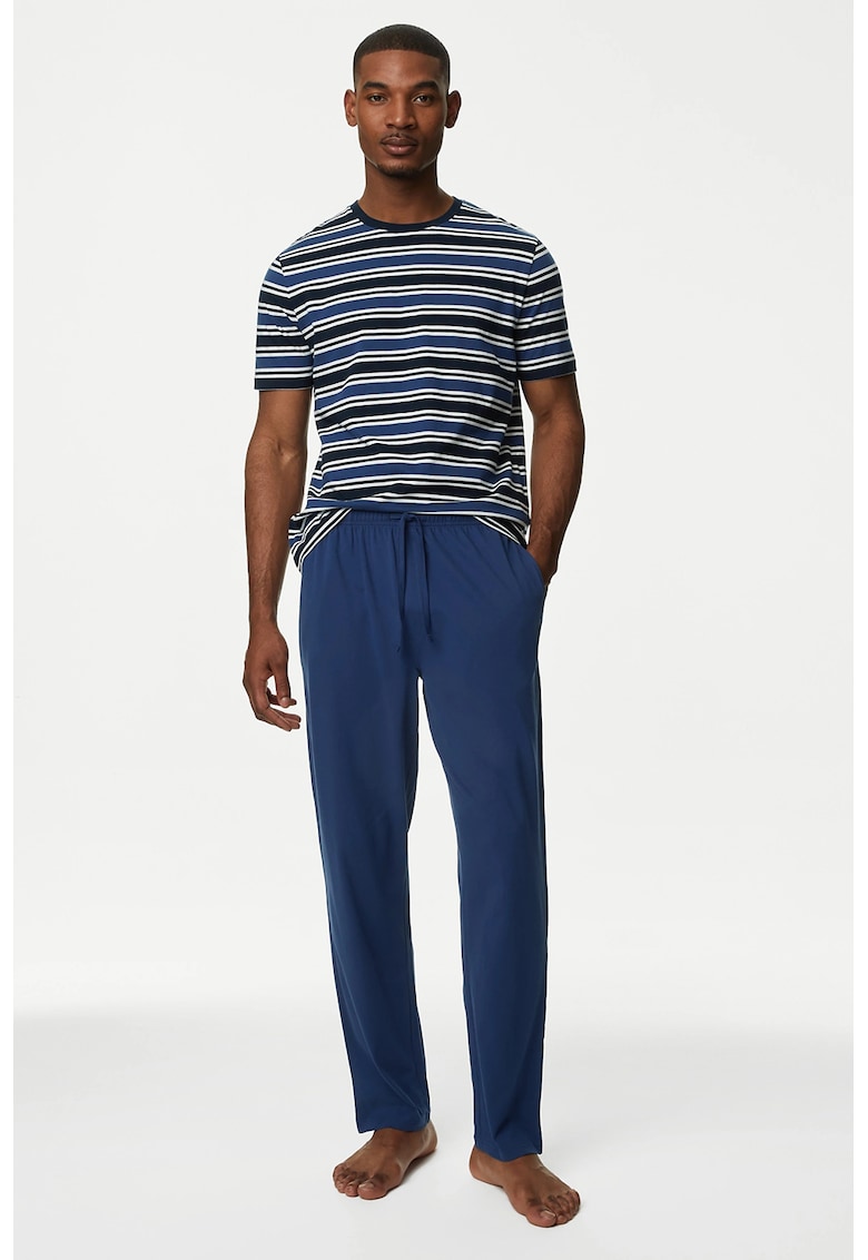 Pantaloni de bumbacx in dungi