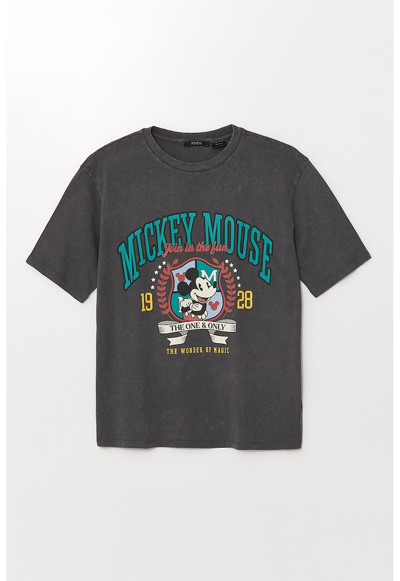 Tricou lejer cu model grafic Mickey Mouse