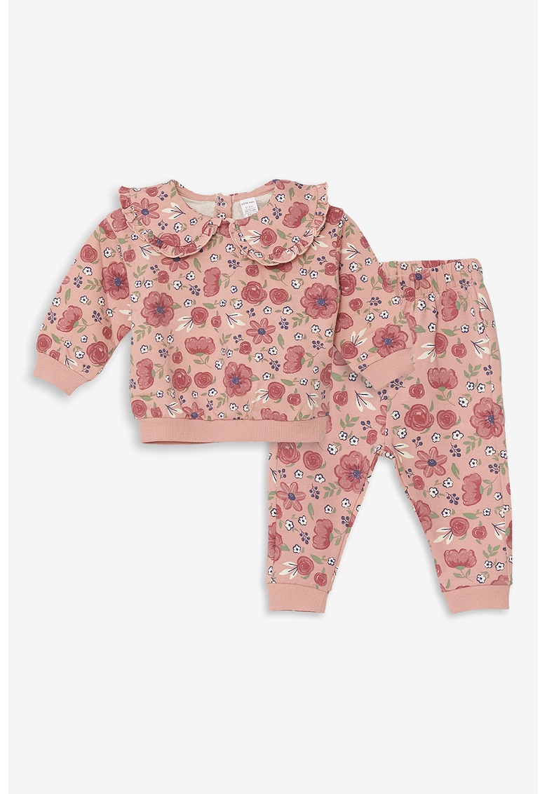 Set de bluza si pantaloni cu model floral