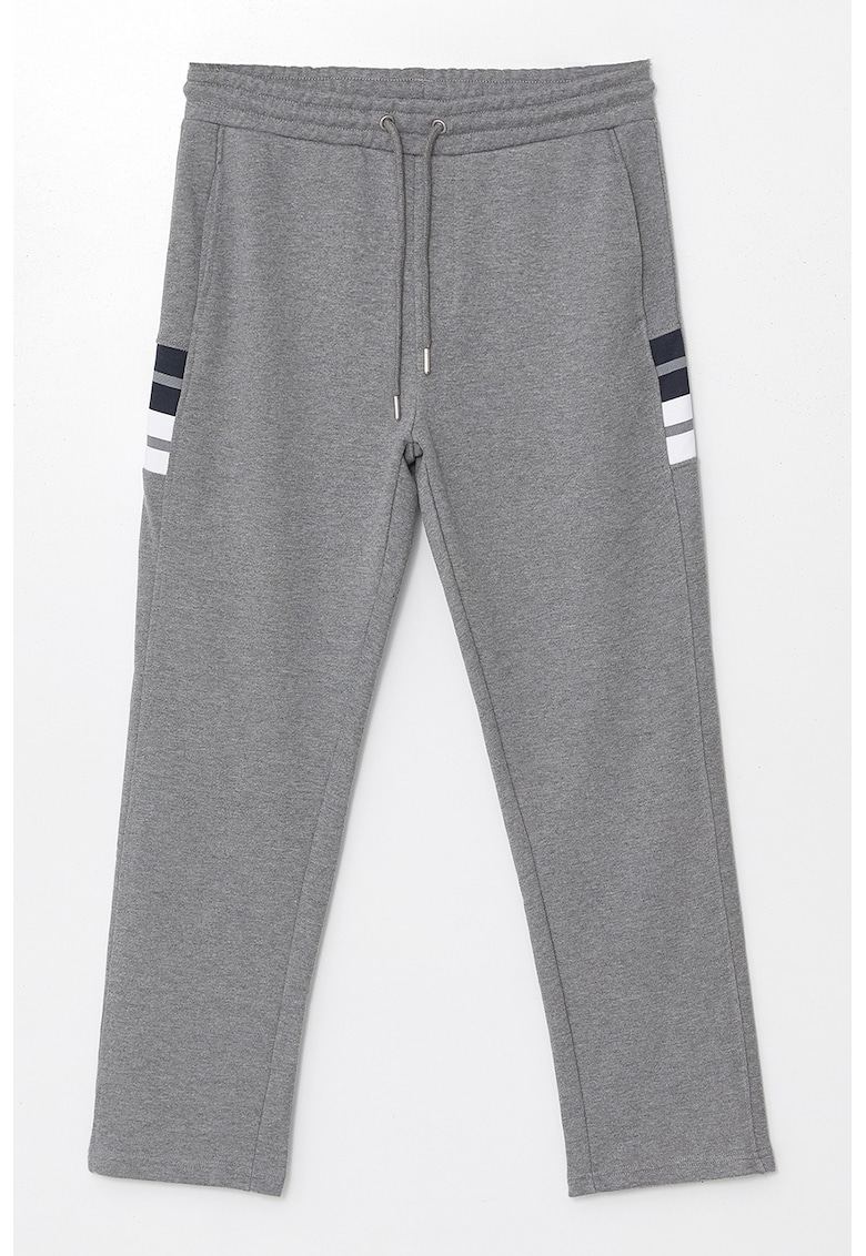 Pantaloni de trening cu talie ajustabila - Alb/Negru/Gri melange