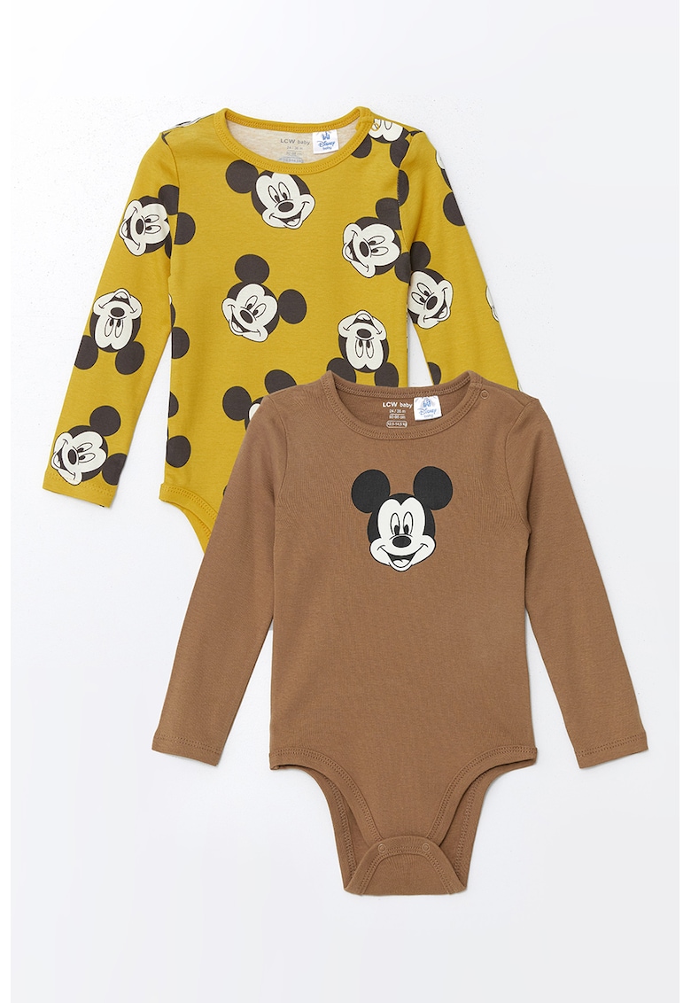 Set de body-uri cu imprimeu Mickey Mouse - 2 piese