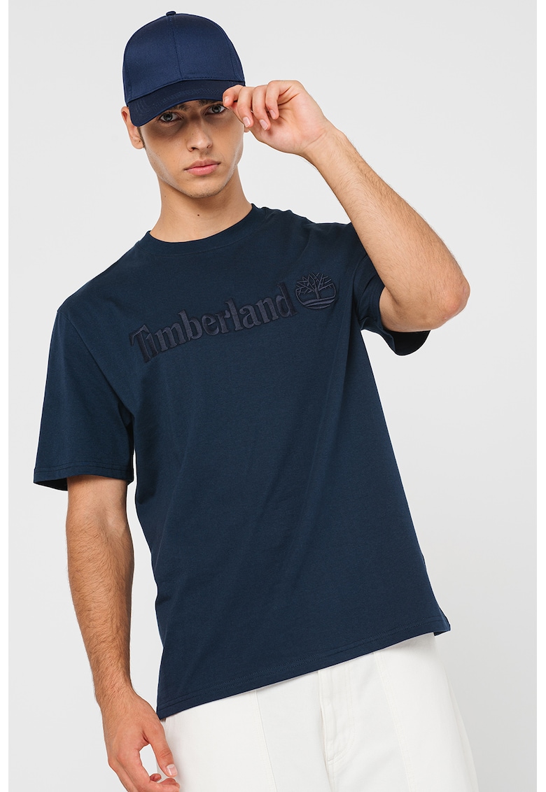 Tricou de bumbac cu logo brodat