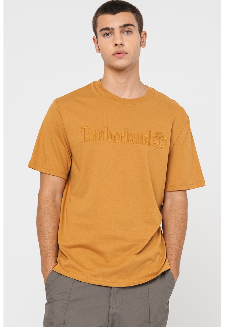 Tricou de bumbac cu logo brodat