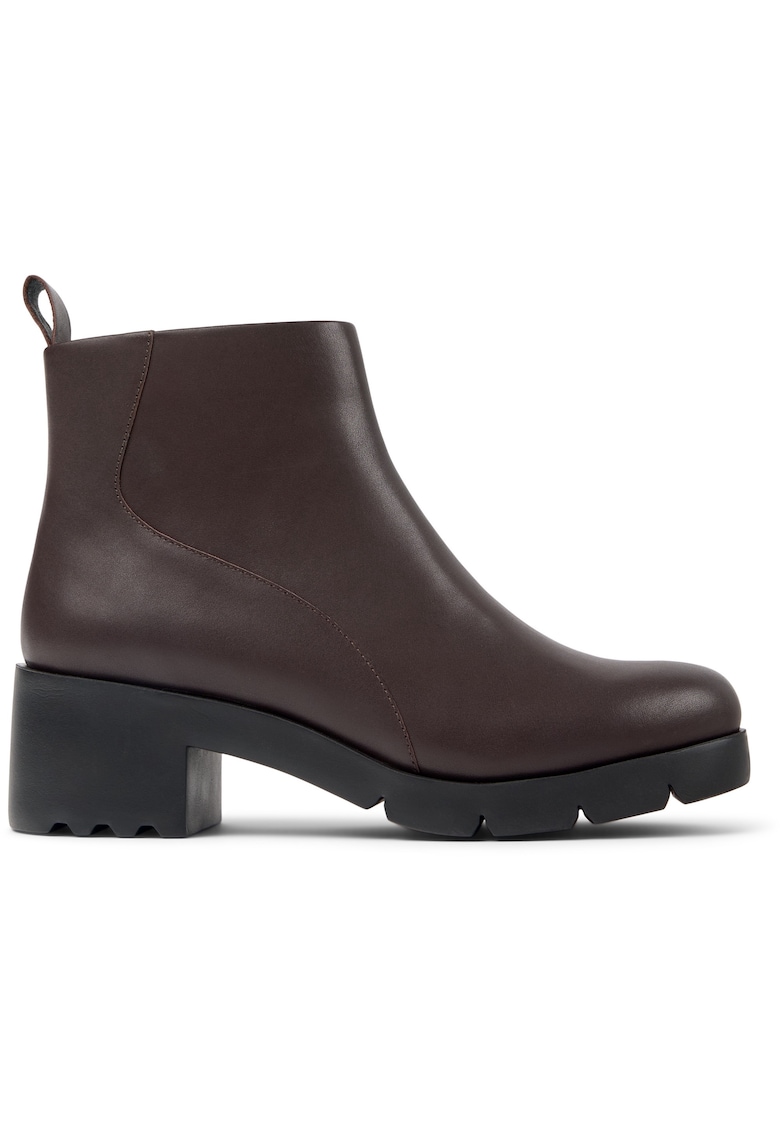 Ghete de piele cu toc masiv Wanda 170199 - Maro