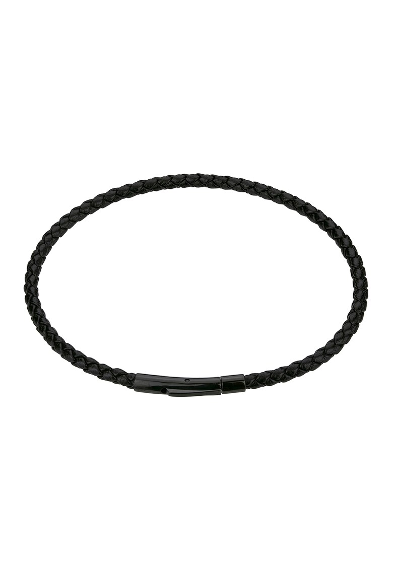 Bratara impletita din piele - Negru
