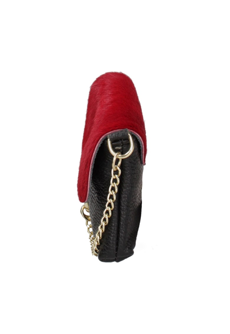 Geanta crossbody de piele cu detaliu lant