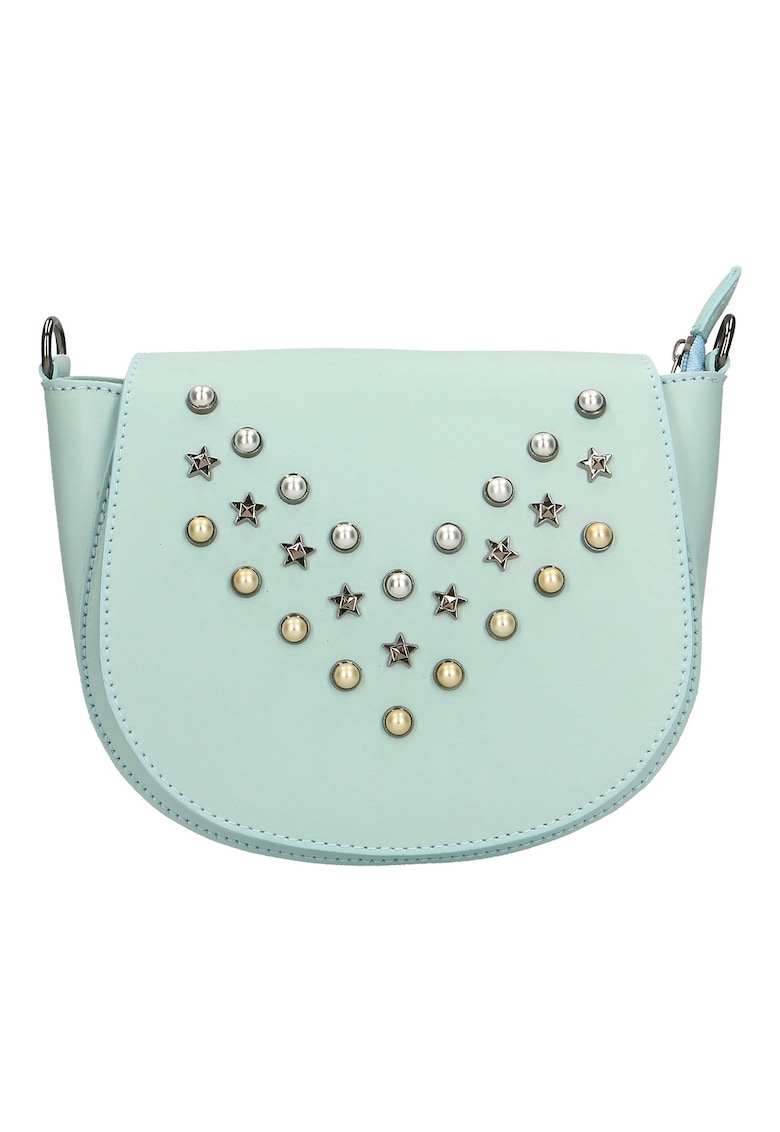 Geanta crossbody de piele cu margele si tinte