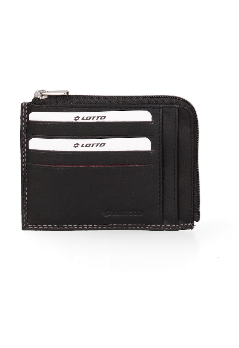 Portcart din piele cu fermoar