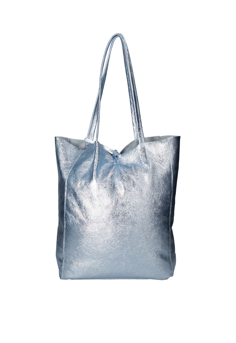 Geanta shopper din piele cu model uni