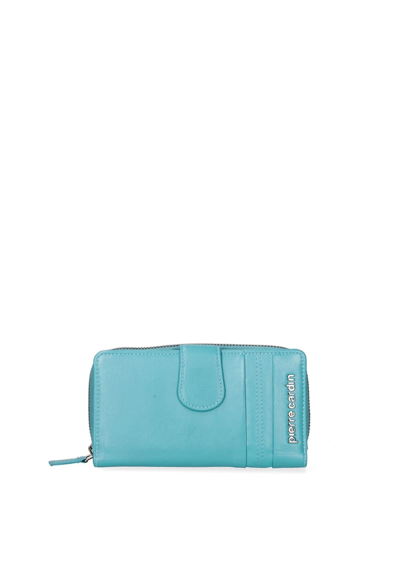 Portofel din piele cu detaliu logo