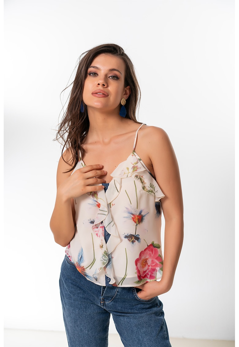 Sacou vaporos cu model floral Adela