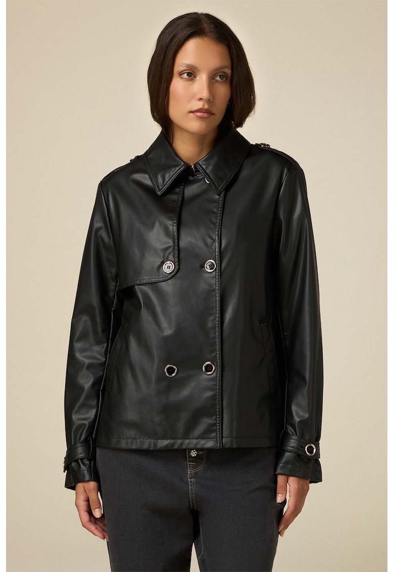 Jacheta din piele ecologica - Negru
