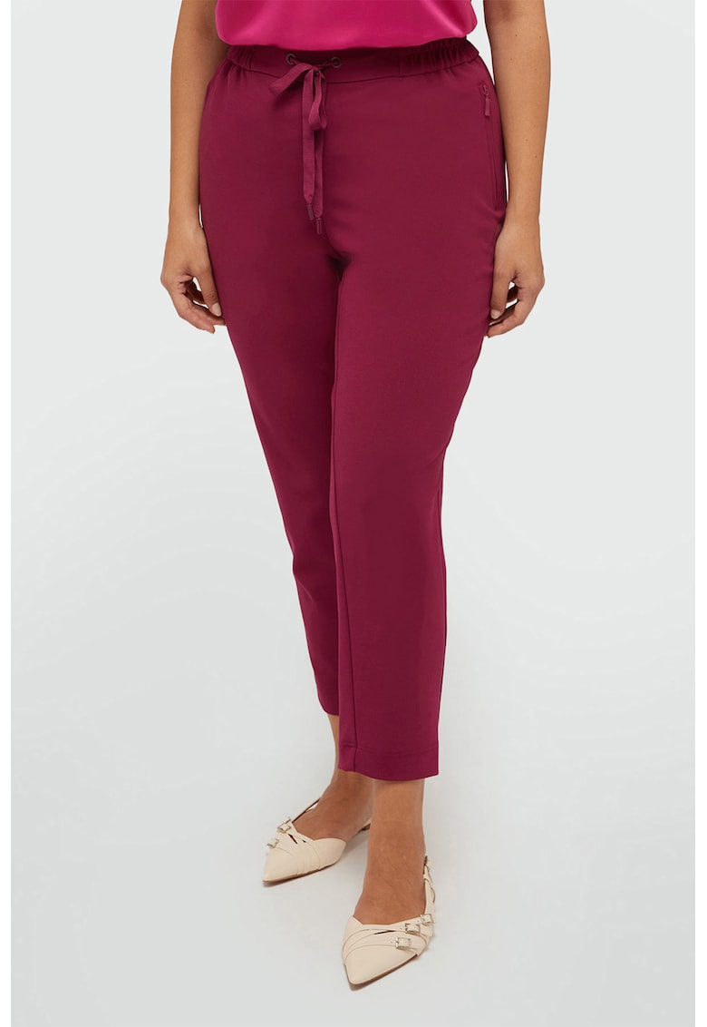 Pantaloni crop cu snur in talie