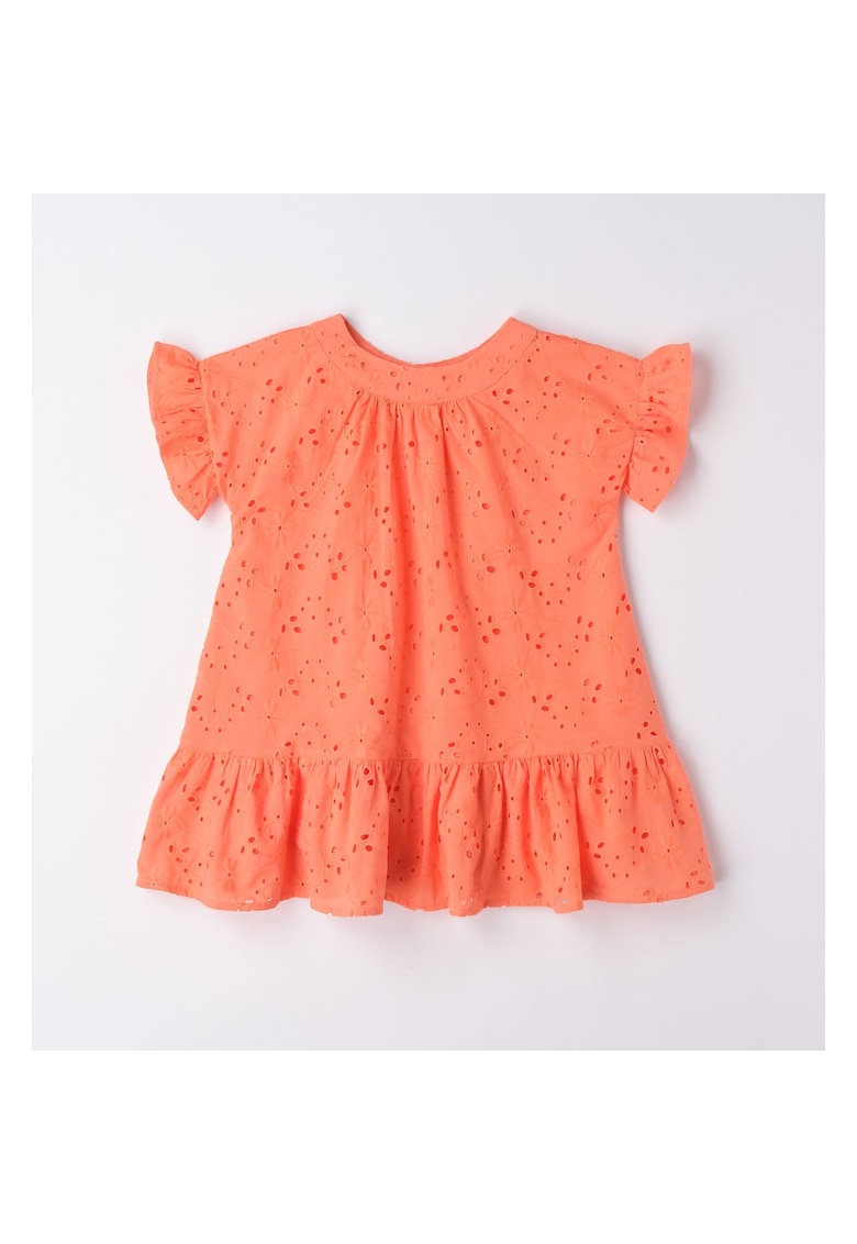 Rochie broderie pentru fetite - 0.6587 - Portocaliu - Portocaliu