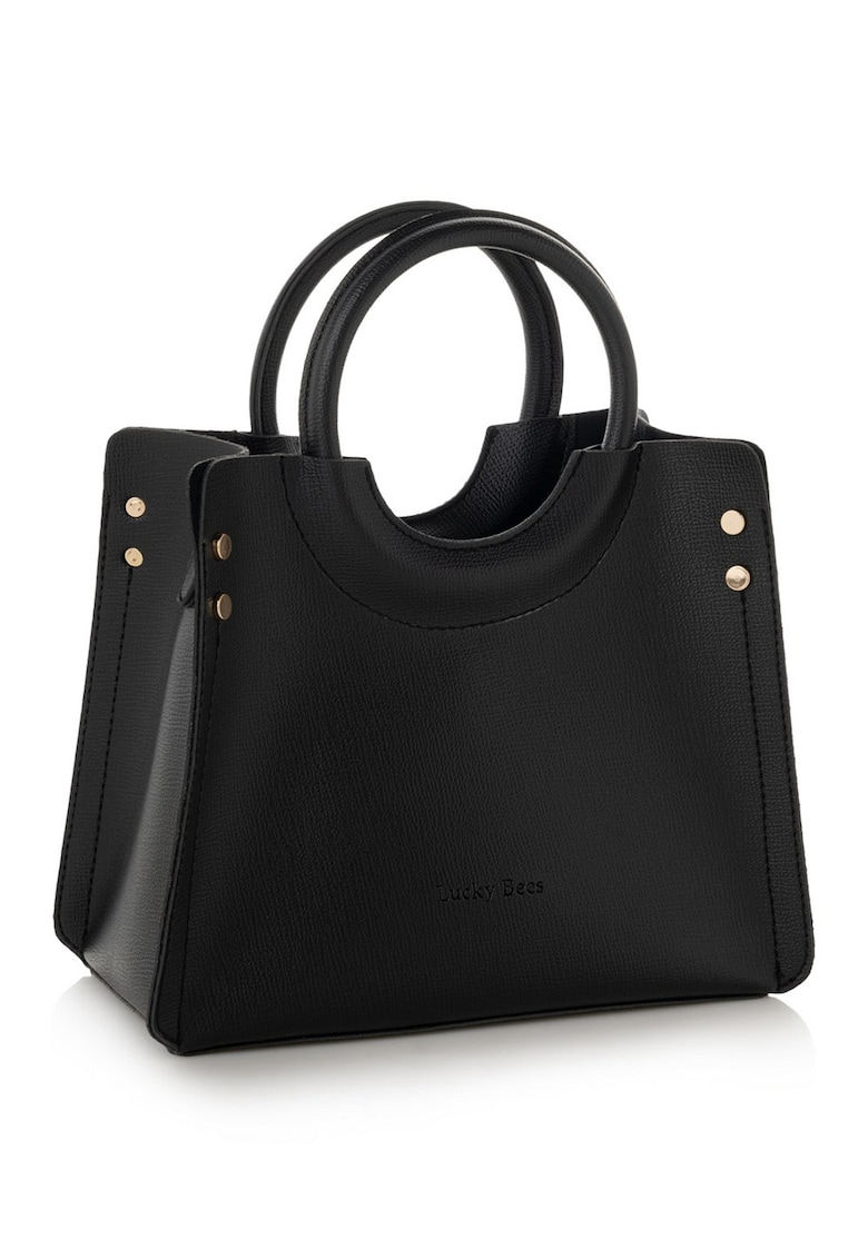 Geanta crossbody din piele ecologica cu - Negru - 22x28x13