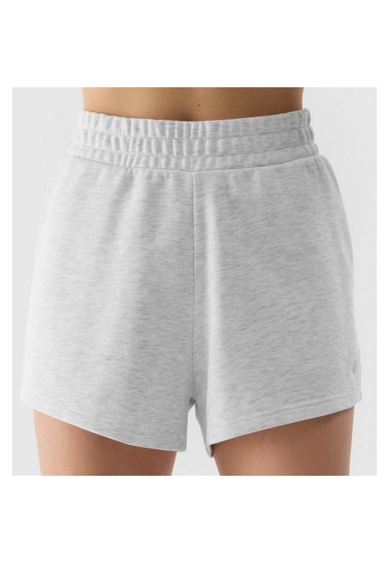 Pantaloni scurti pentru femei - Bumbac/Poliester - Gri
