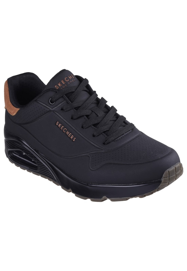 Skechers Uno Suited On Air pantofi sport cu șireturi pentru bărbați - negri 183004-BBK