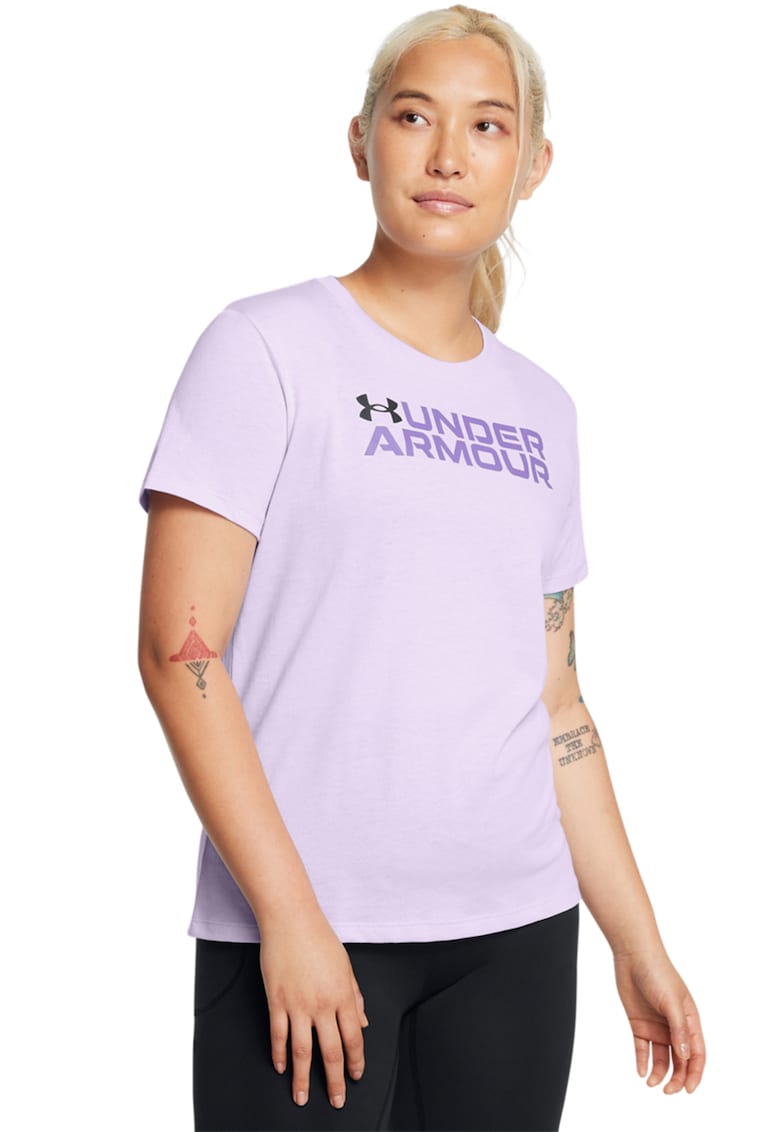 Tricou cu imprimeu logo pe piept pentru fitness