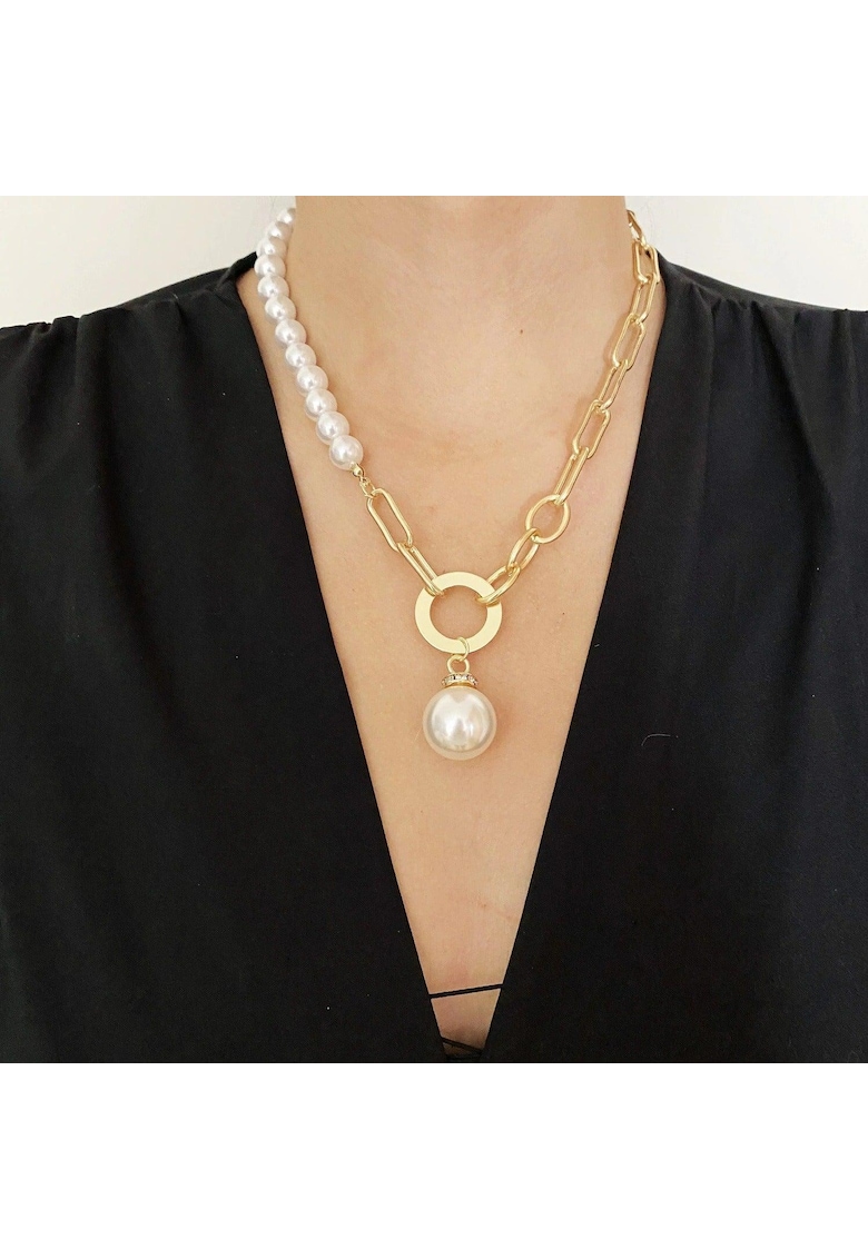 Colier auriu - cu perle - Derek C15 -