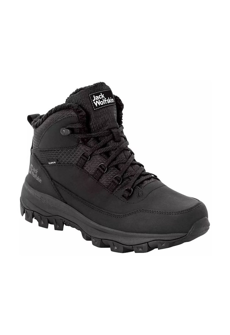 Pantofi trekking  Everquest Texapore Mid - Piele naturala - Negru