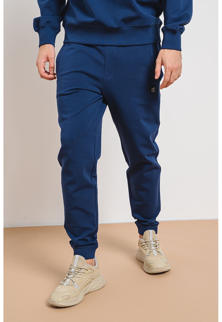 Pantaloni de trening cu snur de ajustare si croiala conica