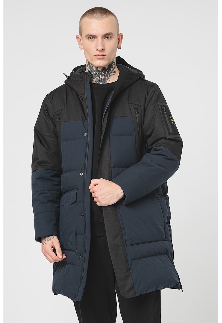 Geaca lunga cu buzunare frontale Geaca lunga cu buzunare frontale