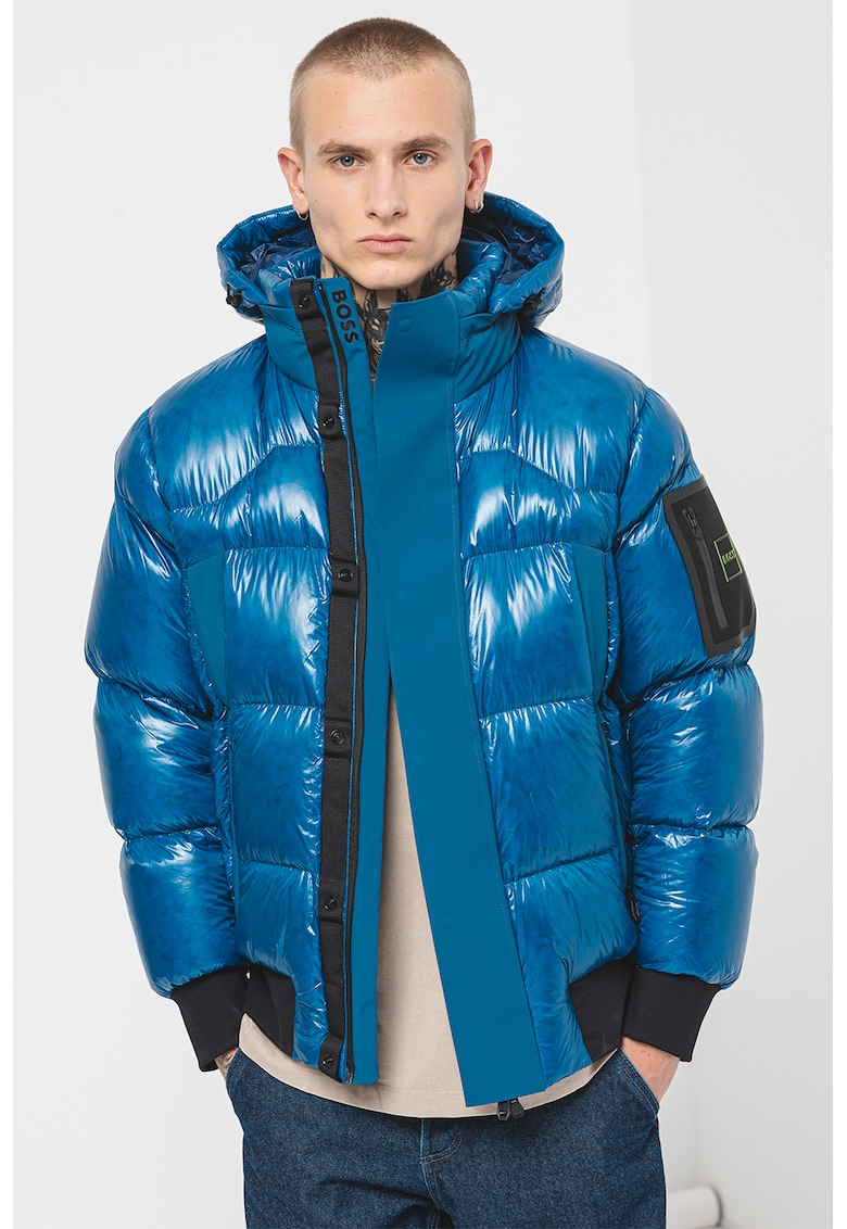 Geaca cu aspect lacuit si umplutura de puf Ronnie