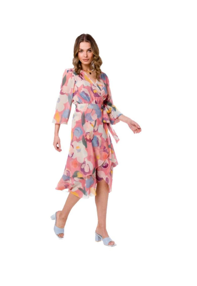 Rochie midi dama -  Numeak - roz Rochie midi dama -  Numeak - roz