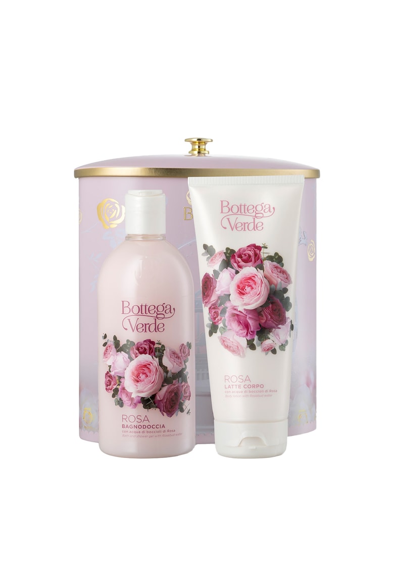 Set Produse Ingrijire Corp -  cu Aroma Delicata de Trandafir Rosa - Gel de Dus si Lotiune Hidratanta - Hidrateaza - Catifeleaza si Revitalizeaza Pielea - Ideal pentru Ingrijire Zilnica - Formula Delicata pentru Pielea Normala - 200 ml + 400 ml