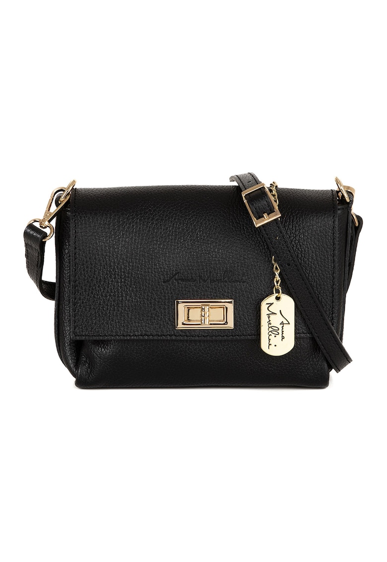 Geanta crossbody din piele cu accesoriu logo