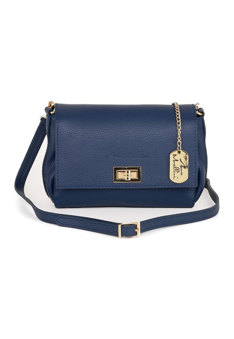 Geanta crossbody din piele cu accesoriu logo